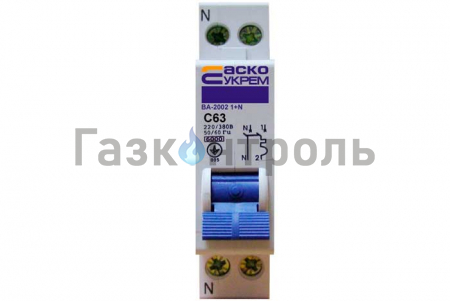 Выключатель УКРЕМ ВА-2002 2р (1+N) 63А АсКо фото 1
